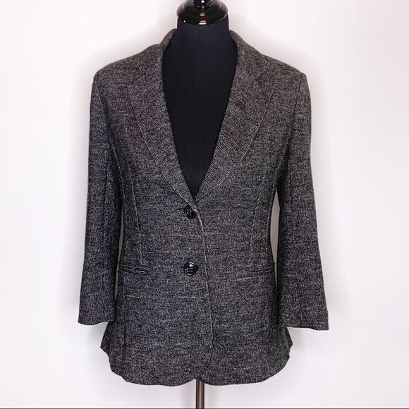 Anthropologie Cartonnier black tweed button front blazer size Medium - Picture 1 of 12